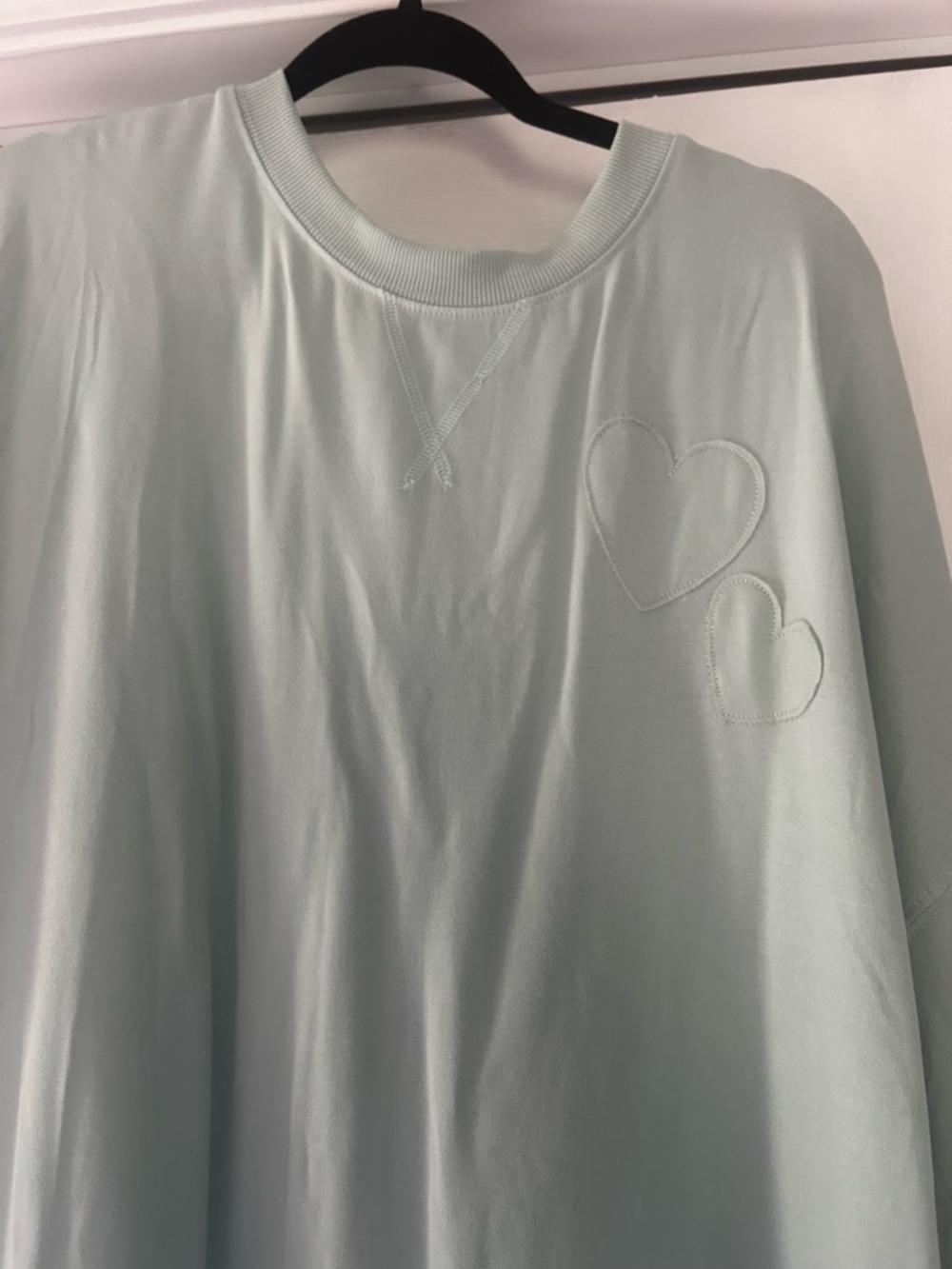 Olive & Oak Mint Crewneck Sweatshirt with Heart Stitching